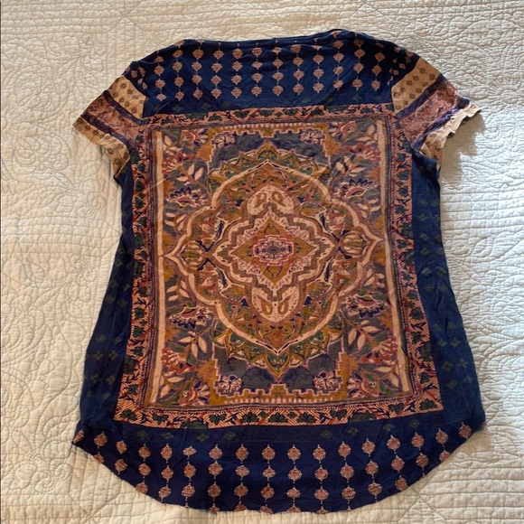 Blue and Brown Graphic Short Sleeve Tee - Picture 4 of 4